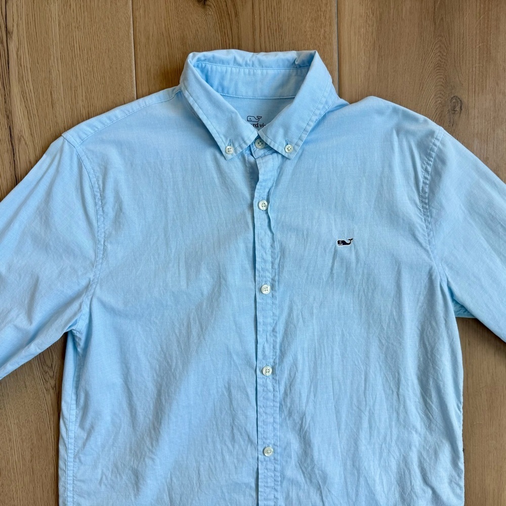 Vineyard Vines Light Blue Long-Sleeve Button-Down Shirt Size XL/18 - Picture 3 of 6